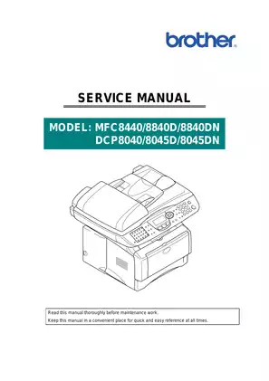 Brother MFC-8840d, DCP-8040 multi-functional printer service manual Preview image 1