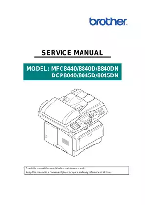 Brother MFC-8440/8840D/8840DN Service Manual - Comprehensive Vehicle and Machinery Guide