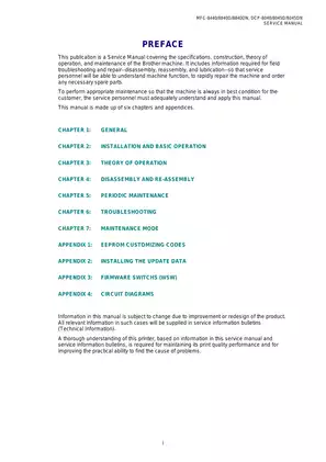 Brother MFC-8440/8840D/8840DN Service Manual - Comprehensive Vehicle and Machinery Guide Preview image 3