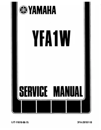 Yamaha YFA1 Service Manual - Comprehensive Guide for Mechanics and Enthusiasts Preview image 2