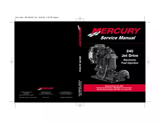 Mercury Marine 240 EFI Jet Drive Service Manual