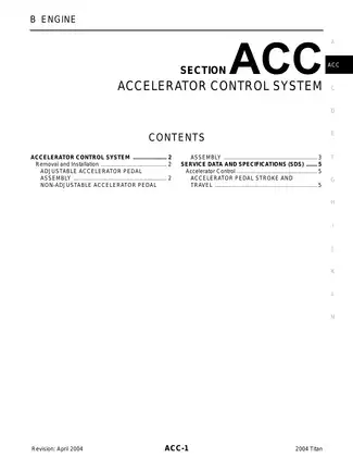2004-2010 Nissan Titan Accelerator Control System manual Preview image 1