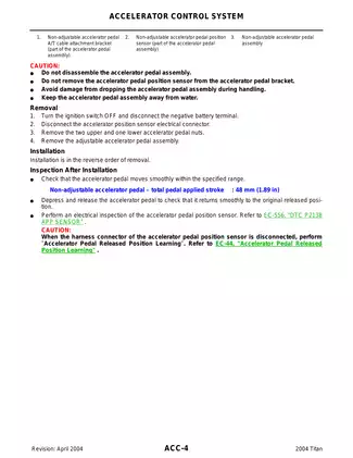 2004-2010 Nissan Titan Accelerator Control System manual Preview image 4