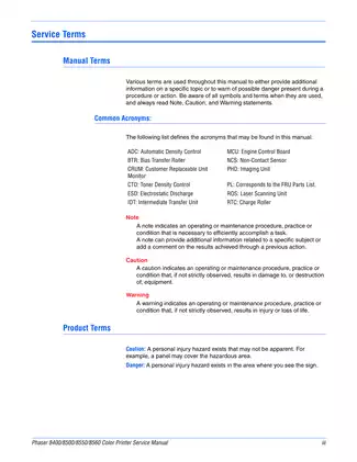 Xerox Phaser 8400, 8500, 8550, 8560 printer service guide Preview image 5