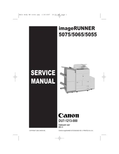 Canon imageRUNNER 5075/5065/5055 Service Manual (P/N DU7-1213-000)