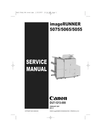 Canon imageRUNNER 5075, ir5075, 5065, 5055 copier service manual
