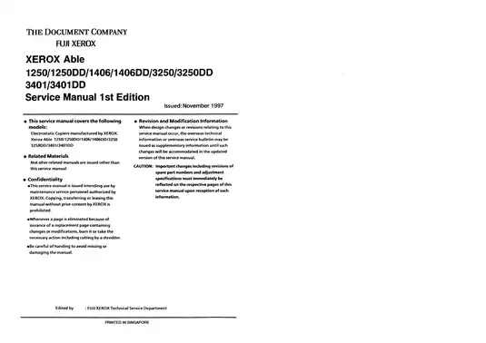 Xerox Able 3401, 3250, 1406, 1250 service manual Preview image 3