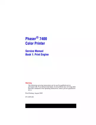 Xerox Phaser 7400 Color Printer Service Manual Preview image 3