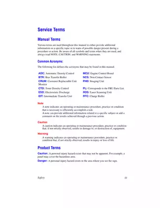 Xerox Phaser 7400 Color Printer Service Manual Preview image 5