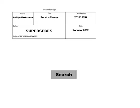Xerox 8825/8830 Printer Service Manual | Comprehensive Repair & Adjustment Guide