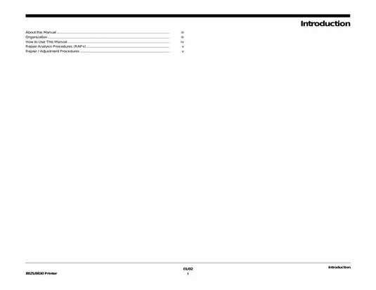 Xerox 8825/8830 Printer Service Manual | Comprehensive Repair & Adjustment Guide Preview image 5