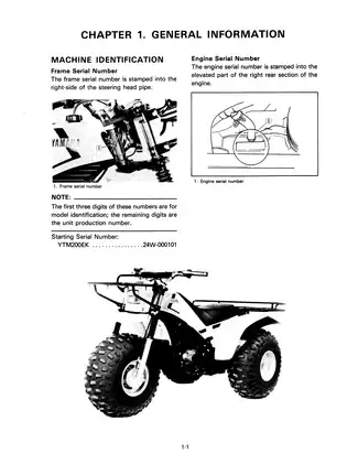 1983-1986 Yamaha Tri-Moto 200, Tri-Moto 225 trike service manual Preview image 4