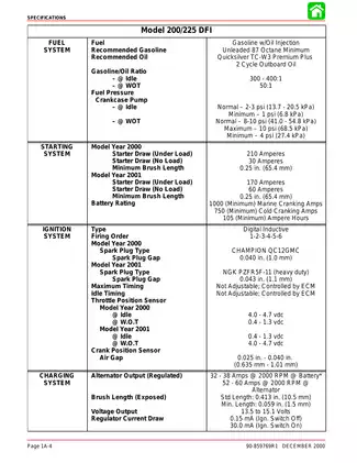 2000-2002 Mercury OptiMax 200 hp, 225 hp DFI outboard motor service manual Preview image 4