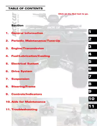 2006 Arctic Cat 400, 500, 650 repair manual Preview image 1