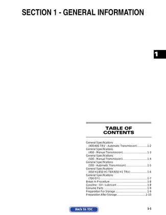 2007 Arctic Cat 400, 500, 650, 700 ATV service manual Preview image 2