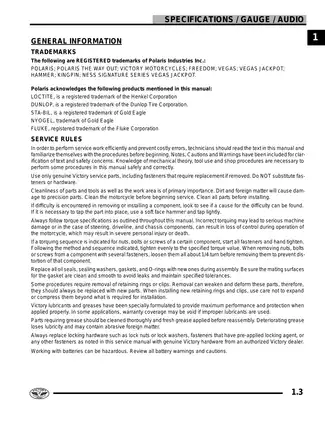 2008 Victory Vision Street / Tour Service Manual - Comprehensive Maintenance & Repair Guide Preview image 5