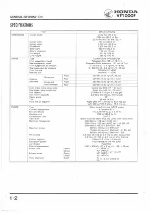 Honda VF1000F Motorcycle Service Manual | Comprehensive Repair Guide Preview image 5