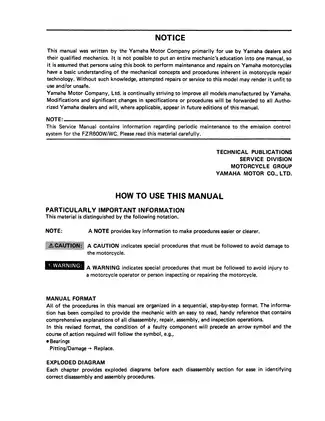 1989-1999 Yamaha FZR600 service manual Preview image 4