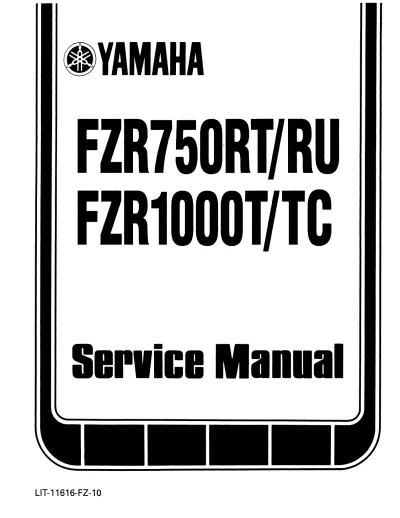 Preview: 1987–1988 Yamaha FZR750 Genesis, FZR1000 Genesis Service Manual (P/N LIT-11616-FZ-10, LIT-11616-05-61, LIT-11616-05-62)