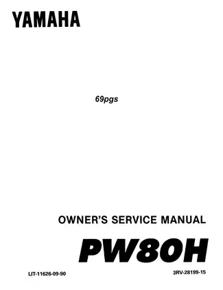 1996 Yamaha PW80H owners service manual Preview image 1