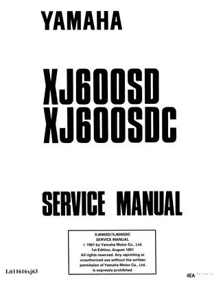 1992-2003 Yamaha XJ600, XJ600S Seca II Diversion repair manual Preview image 2