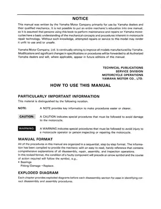 1986-1990 Yamaha YX600 (S-A) Radian service manual Preview image 2