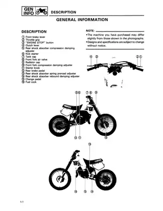 1987 Yamaha YZ125 repair manual Preview image 4