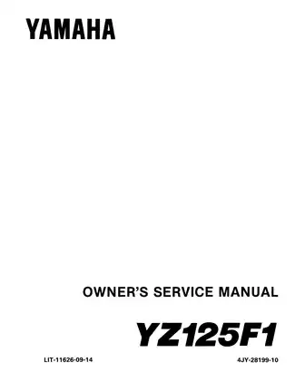 1994 Yamaha YZ125F1 owners service manual Preview image 1