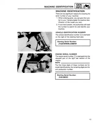 1988 Yamaha YZ250 shop manual Preview image 5