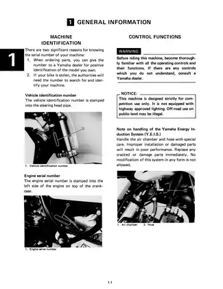 1985 Yamaha YZ80 manual Preview image 5
