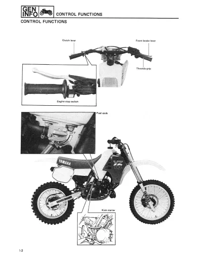 Preview: 1986 Yamaha YZ80 Repair Manual (P/N LIT-11626-05-14)