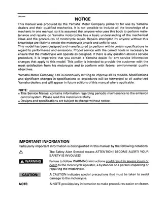 Yamaha 1995-2007 Yamaha YZF600R, YZF600 Thundercat service manual manual preview page 3 - thumbnail