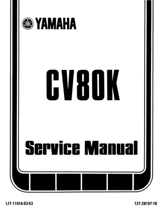 1983-1987 Yamaha CV80K, Riva 80 scooter service manual Preview image 1