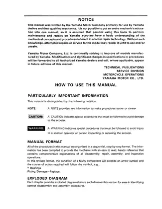 1986-1991 Yamaha Jog 50, CE50, CG50 scooter service manual Preview image 5