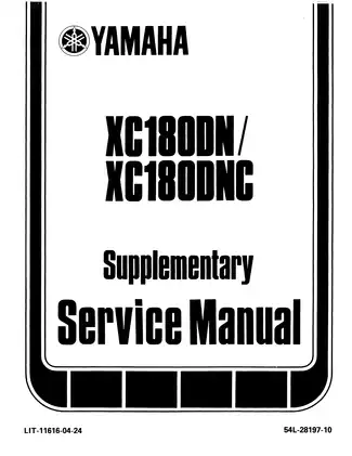 1984-1985 Yamaha Riva XC180DN, XC180DNC scooter repair manual
