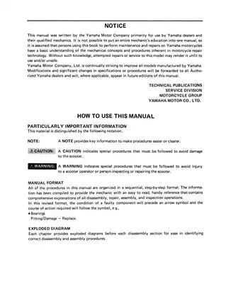 1989-1990 Yamaha Zuma 50, CW50 scooter service manual Preview image 4