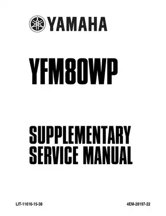 2002-2008 Yamaha Raptor 80, YFM80 ATV service manual