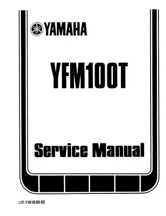 1987-1991 Yamaha Champ YFM100, YFM100T ATV service manual Preview image 2