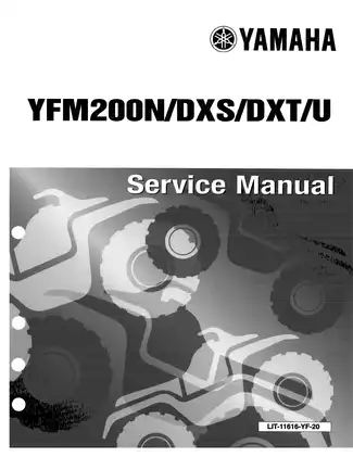 1985-1988 Yamaha YFM200 Moto 4, YFM200N, YFM200DXS, YFM200DXT, YFM200DXU service manual