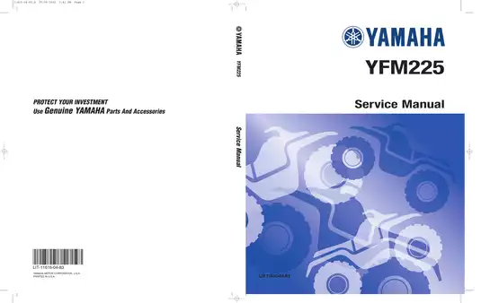 1986-1988 Yamaha YFM225, Moto 4 ATV service manual