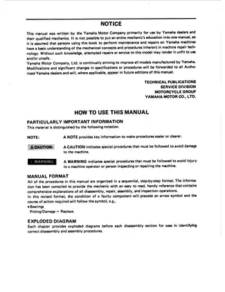 1989-1991 Yamaha YFM250, Moto 4 ATV service manual Preview image 4