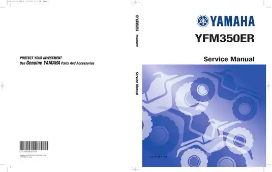 1987-1995 Yamaha YFM350, YFM350ER Moto 4 ATV service manual Preview image 1