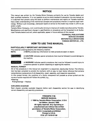 1987-1999 Yamaha Big Bear 350, YFM 350 4WD ATV service manual Preview image 3