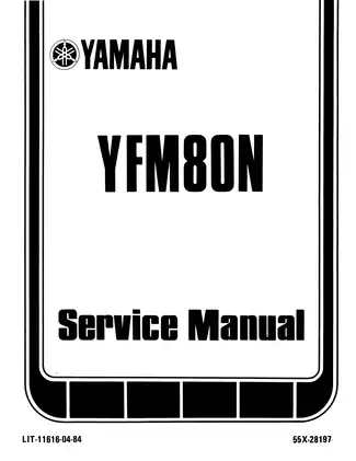 1985-2001 Yamaha Badger 80 Hunter, YFM80N  ATV service manual