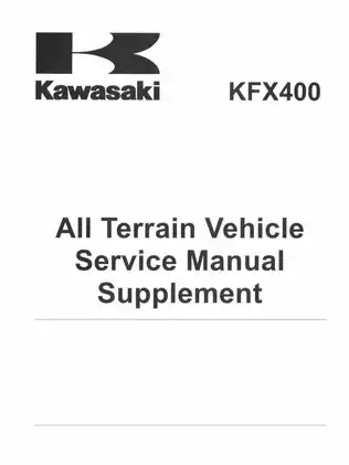 Kawasaki KFX400 Service Manual - Comprehensive Guide for Mechanics Preview image 3