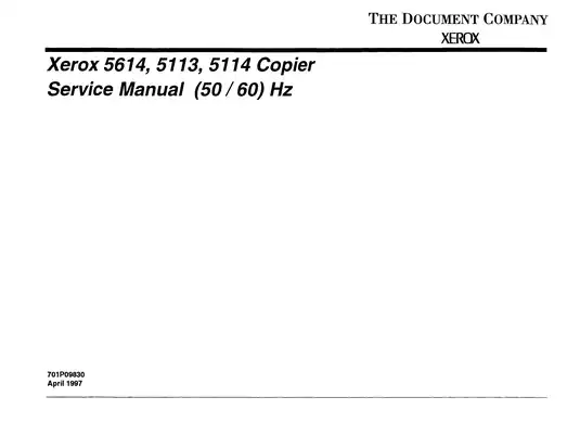 Xerox 5614, 5113, 5114 Copier Service Manual - Comprehensive Repair & Maintenance Guide Preview image 3