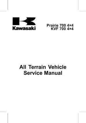 Kawasaki Prairie KVF700 4x4 All Terrain Vehicle Service Manual Preview image 5
