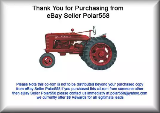 Comprehensive Parts Catalog for International Harvester Farmall TC-26F Tractors