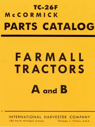 Comprehensive Parts Catalog for International Harvester Farmall TC-26F Tractors Preview image 2