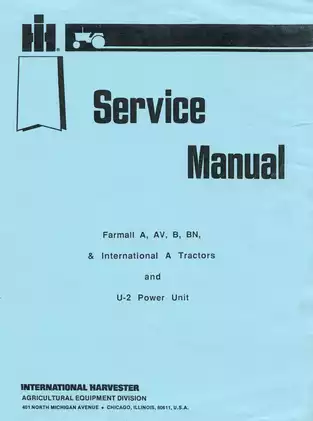 International Harvester Farmall Tractors Manual A AV B BN U-2 (Inclusive Guide) Preview image 2